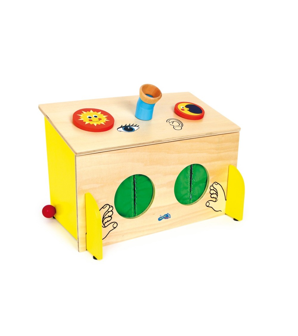 Contenitore tattile "made of wood" per i sensi