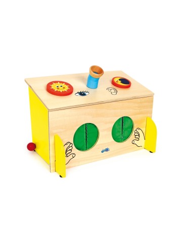 Contenitore tattile "made of wood" per i sensi