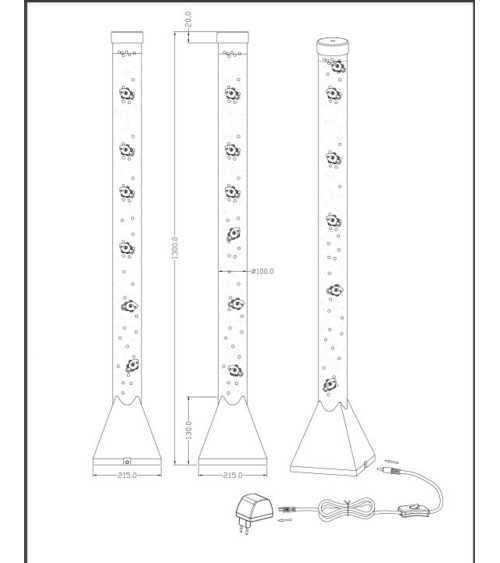 Water column incl. houten basis en decoratie