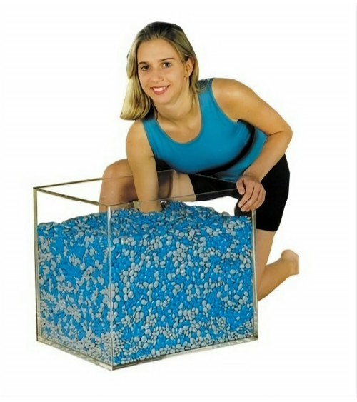 TheraBeans® 30 kg de granos de plástico hechos de polipropileno, incl. poliacrylbox (40 x 50 x 40 cm)