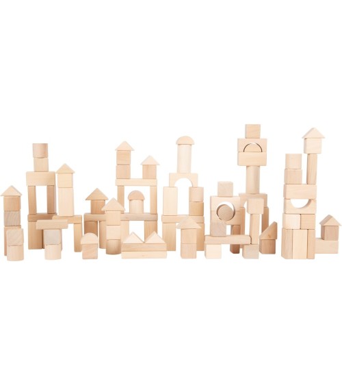 Blocchi di legno-natur- in borsa - 100 parti - Dimensioni: ca. 9 x 3 x 1 cmMateriale: legno - Tessuto