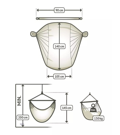 Silla colgante incluida de algodón orgánico – comodidad para todos
