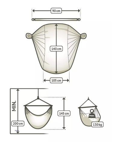 Silla colgante incluida de algodón orgánico – comodidad para todos
