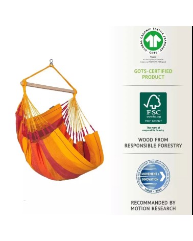Silla colgante incluida de algodón orgánico – comodidad para todos