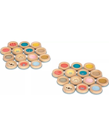 Gehoormemo - 12 houten kisten