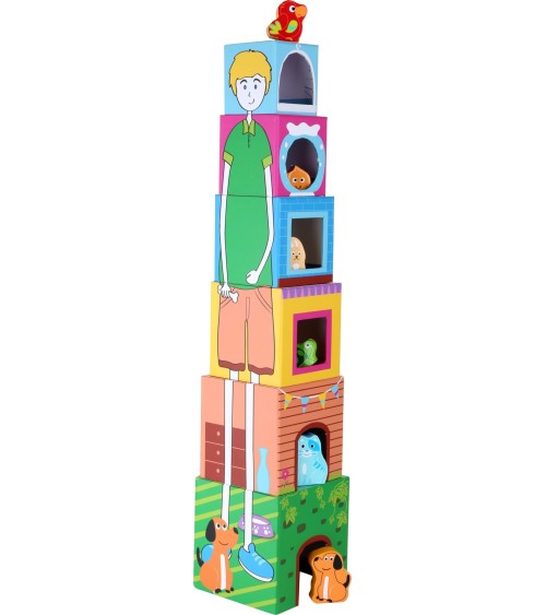 Cubes à charnières avec chiffres Animaux domestiques