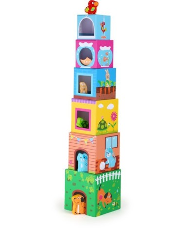 Stapelwürfel mit Figuren "Haustiere"