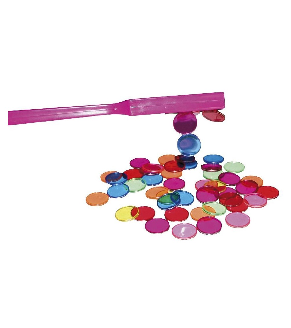 Barre magnétique avec des jetons - Dimensions: tige: 19,5x3x1cm, jetons: Ø 2cm - 5,90