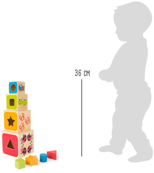 Cubos Stack Geo - ABC - Material: Madera