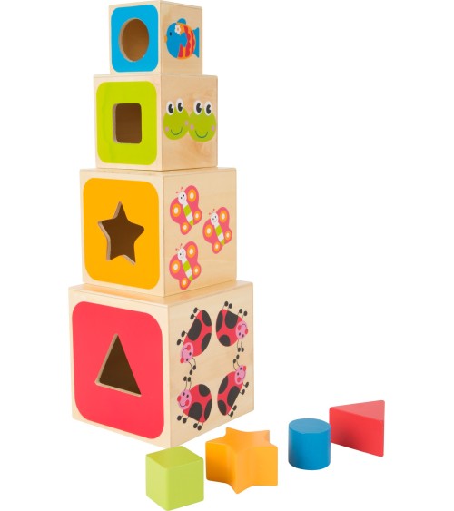 Stack cubes Geo - ABC - Material: Wood