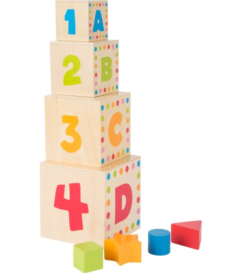Stapelkubus Geo - ABC - Materiaal: hout