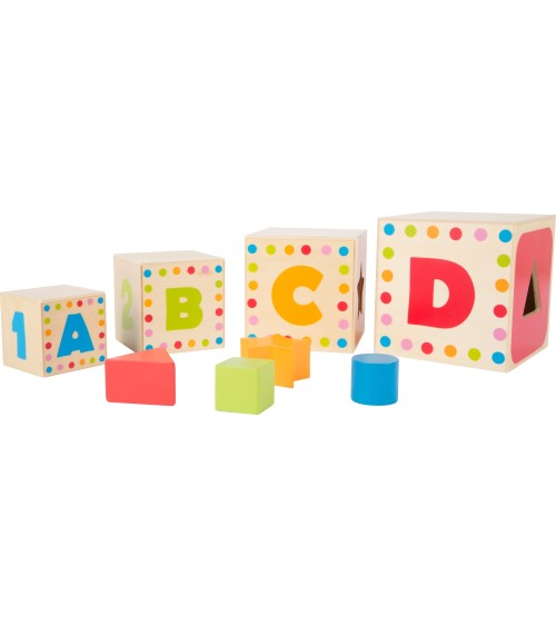 Cubos Stack Geo - ABC - Material: Madera