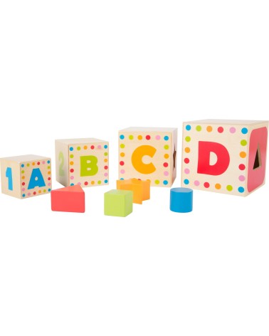 Stack cubes Geo - ABC - Material: Wood