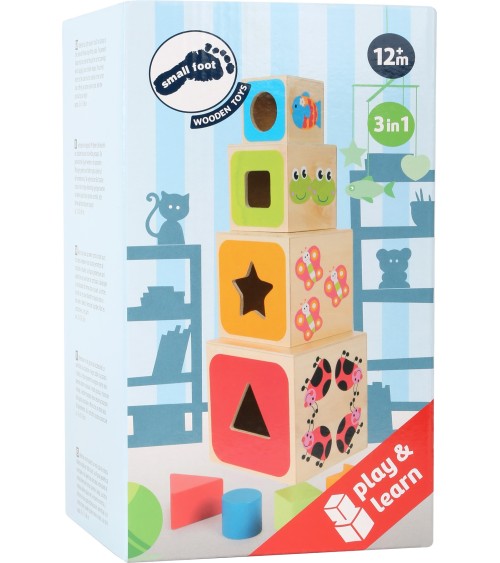 Cubos Stack Geo - ABC - Material: Madera