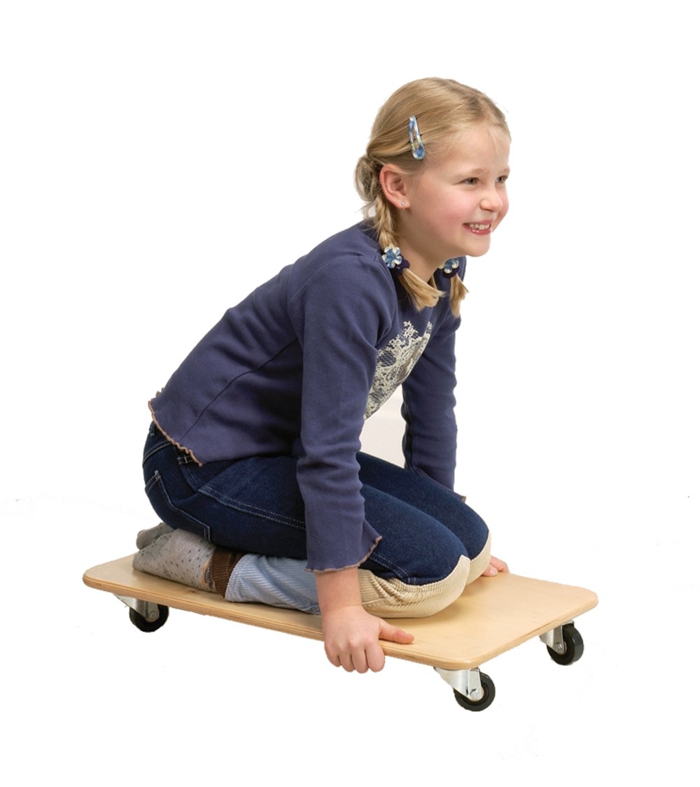 Roller board classic - 60x35 cm, birch plywood, natural finish, rounded edges, with triple ball-bearing quality rollers