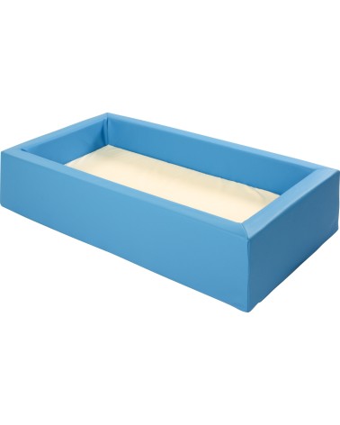 Letti in schiuma con rivestimento in pelle sintetica - ca.: 126x 70 x altezza 25 cm - con pavimento in schiuma integrato - senza