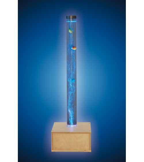 Wassersäule inkl. Holzsockel und Deko Schwimmfischen