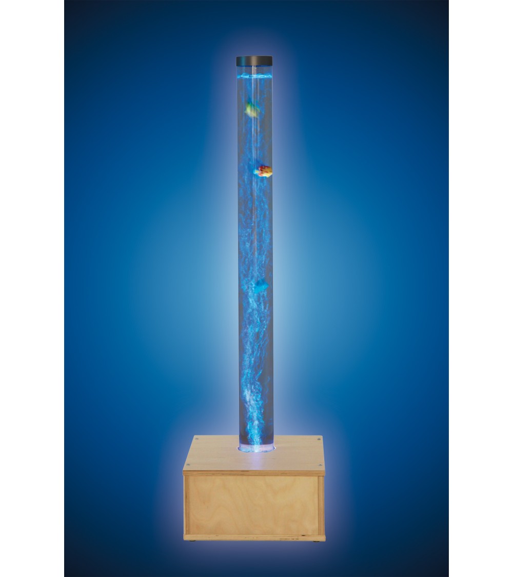 Wassersäule inkl. Holzsockel und Deko Schwimmfischen