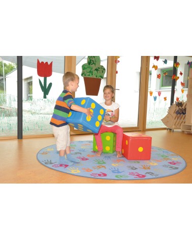 Soft Cube - Dimensions: 30x30x30 CM - Leatherette, Foam RG 25