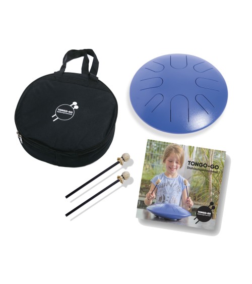 TONGO-GO steel tumbler 12" Large blue incl. temple and carrying bag made of cotton - Material: steel painted